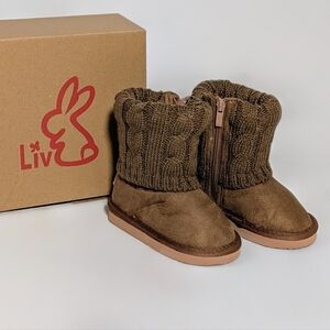 🤎 Liv & Luv Kids Faux Suede Knit Cuff Boots | Cozy Winter | Brown 🤎
